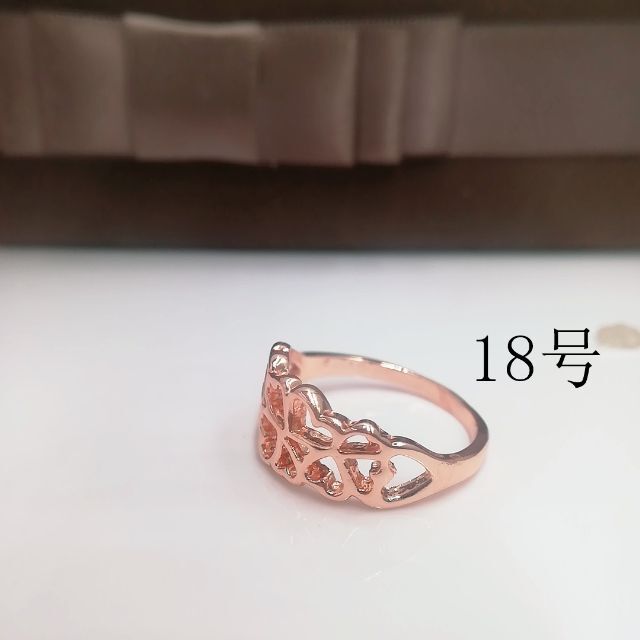 tt18024閉店セールリング18号リングピンクゴールド色ファッションリング レディースのアクセサリー(リング(指輪))の商品写真