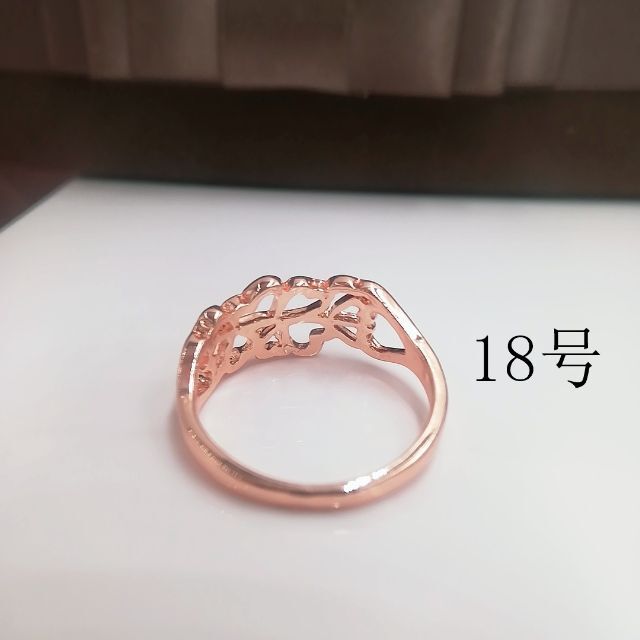 tt18024閉店セールリング18号リングピンクゴールド色ファッションリング レディースのアクセサリー(リング(指輪))の商品写真