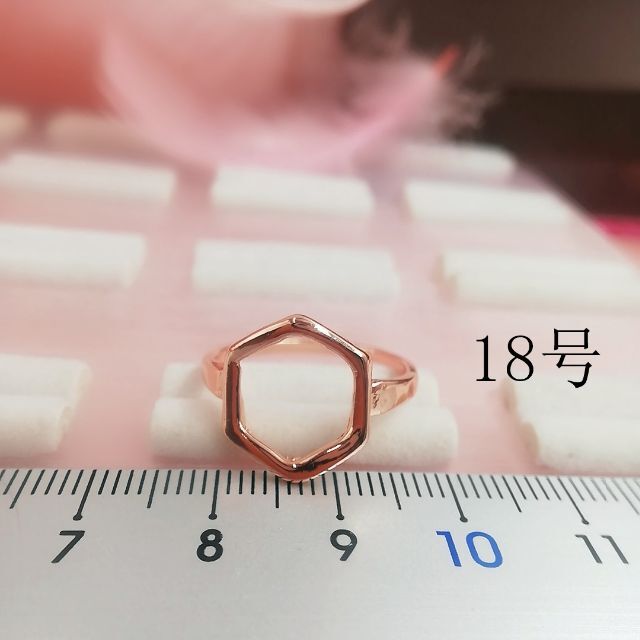 tt18025閉店セールリング18号リングピンクゴールド色ファッションリング レディースのアクセサリー(リング(指輪))の商品写真