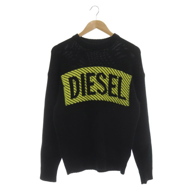 DIESEL(ディーゼル)のディーゼル DIESEL ボックスロゴニット セーター 長袖 黒 ブラック メンズのトップス(ニット/セーター)の商品写真