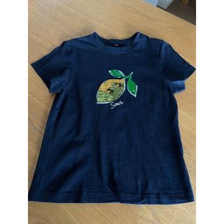 ジーユー(GU)のGU キッズ130 スパンコールTシャツ(Tシャツ/カットソー)