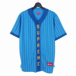 シュプリーム(Supreme)のシュプリーム 18AW バーティカルロゴストライプジャージーベースボールシャツ(シャツ)