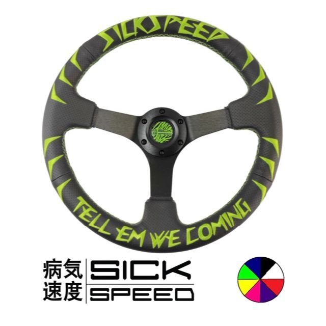 シックスピード ステアリング グリーンステッチ USDM JDM ハンドル