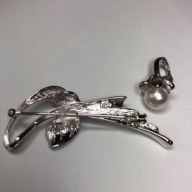 SILVERあこや真珠ブローチペンダントトップ SILVERあこや真珠ブローチペンダントトップ