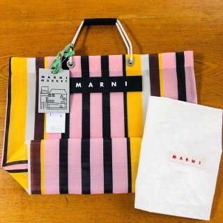 【新品、本物、当店在庫だから安心】 Marni - 【新品】マルニ ️ストライプバッグ ローズソルベ トートバッグ - www