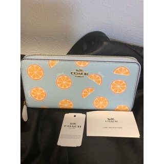 コーチ(COACH)のコーチ　大人気　オレンジ　ライトブルー　長財布　新品　セール(財布)