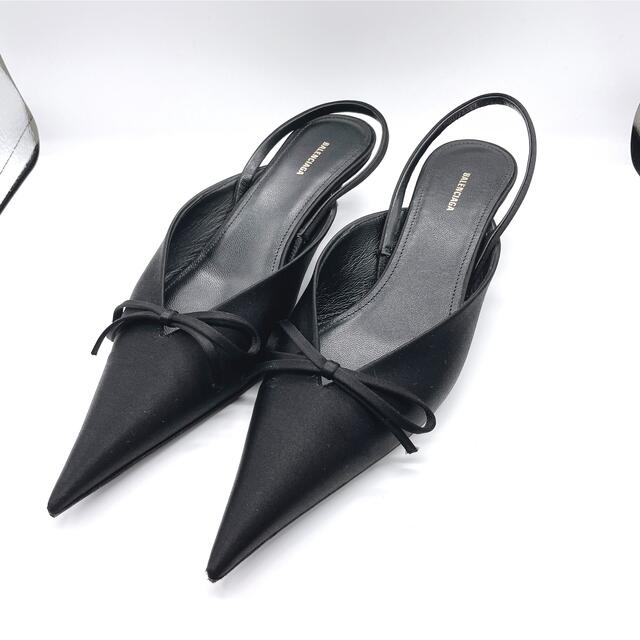 Balenciaga(バレンシアガ)のBalenciaga バレンシアガ サテン スリンバック パンプス ブラック  レディースの靴/シューズ(ハイヒール/パンプス)の商品写真
