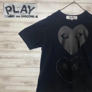 コムデギャルソン(COMME des GARCONS)のプレイコムデギャルソン　ハートロゴTシャツ　デカロゴ　両面ロゴ　Ｌサイズ　日本製(Tシャツ/カットソー(半袖/袖なし))