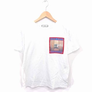 ジュエティ(jouetie)のジュエティ Tシャツ カットソー 丸首 英字 プリント 綿 半袖 M 白(Tシャツ(半袖/袖なし))