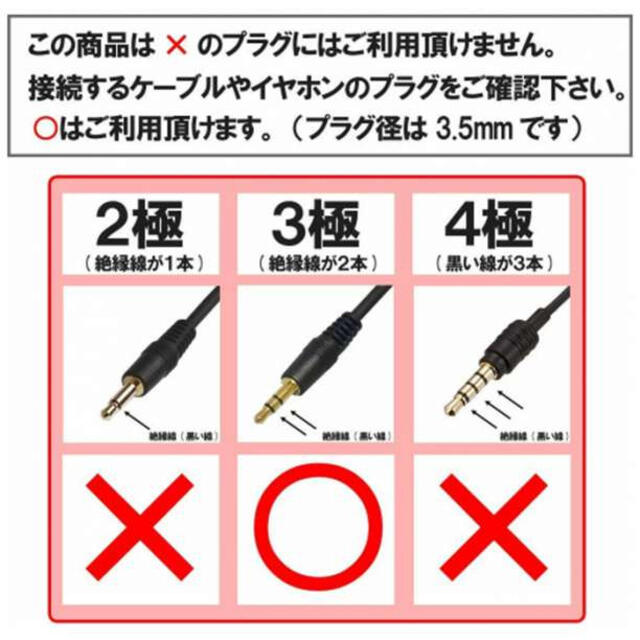 ステレオミニプラグ 変換アダプタ ヘッドホン 3.5 6.5 ステレオ標準 黒F スマホ/家電/カメラのオーディオ機器(ヘッドフォン/イヤフォン)の商品写真