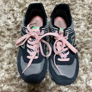 ニューバランス(New Balance)のニューバランス シューズ 22.5cm 洗濯済 ブラック ベビーピンク(スニーカー)