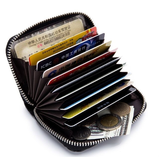 赤色レザー財布  カード入れ ミニサイフ 羊革 サイフ レディースのファッション小物(財布)の商品写真