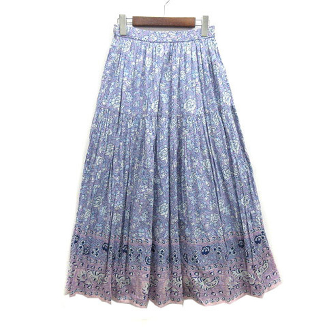 SLOBE IENA(スローブイエナ)のスローブ イエナ 更紗 フラワー プリント ロング スカート 紫 38 19SS レディースのスカート(ロングスカート)の商品写真