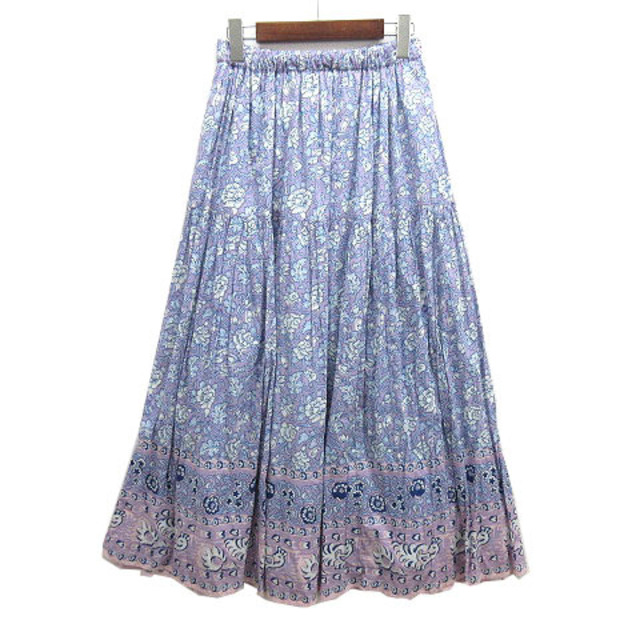 SLOBE IENA(スローブイエナ)のスローブ イエナ 更紗 フラワー プリント ロング スカート 紫 38 19SS レディースのスカート(ロングスカート)の商品写真