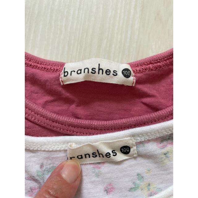 Branshes(ブランシェス)のブランシェス 半袖カットソー 100cm 2枚 キッズ/ベビー/マタニティのキッズ服女の子用(90cm~)(Tシャツ/カットソー)の商品写真