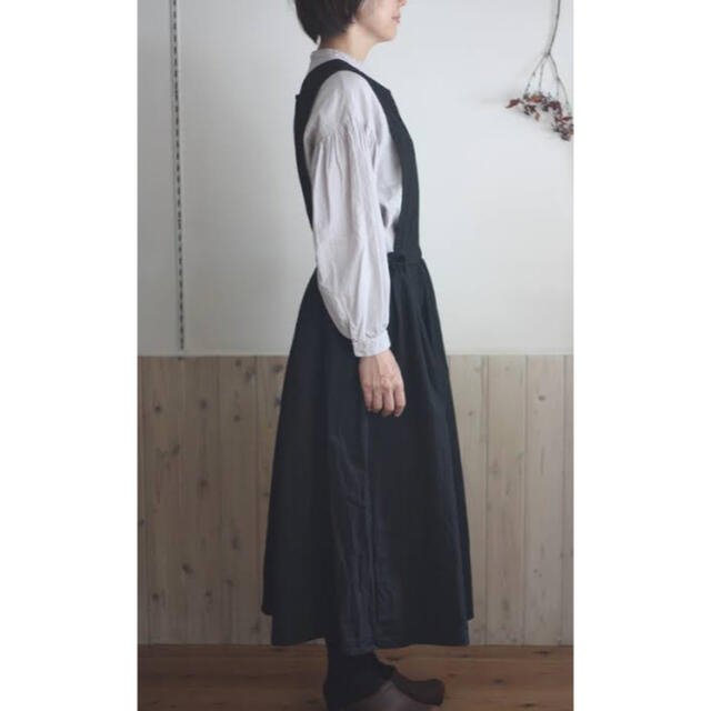 Veritecoeur(ヴェリテクール)のGauze# ガーゼ リネンamish ドレス エプロン ワンピース ホワイト レディースのワンピース(ロングワンピース/マキシワンピース)の商品写真