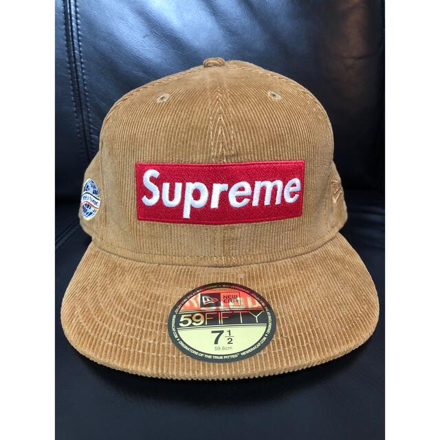 Supreme  キャップ　7 1/2 コーデュロイ　ボックスロゴ