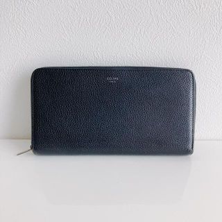 セリーヌ(celine)のセリーヌ ラウンドファスナー長財布 レザー 黒×イエロー CELINE(財布)