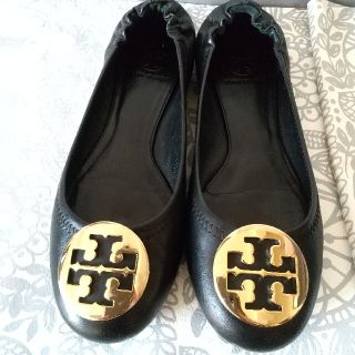 トリーバーチ(Tory Burch)の定番Tory Burchバレエシューズゴールドロゴメタルダブル(バレエシューズ)