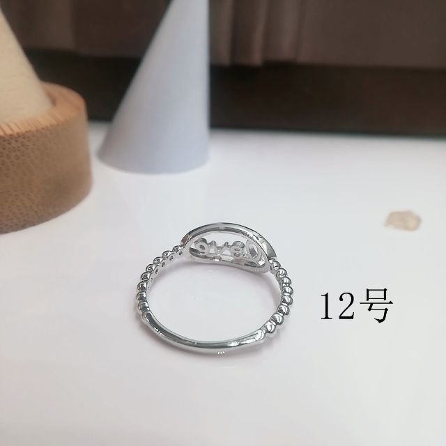 tt12028閉店セールリング12号リングホワイトゴールド色ファッションリング レディースのアクセサリー(リング(指輪))の商品写真