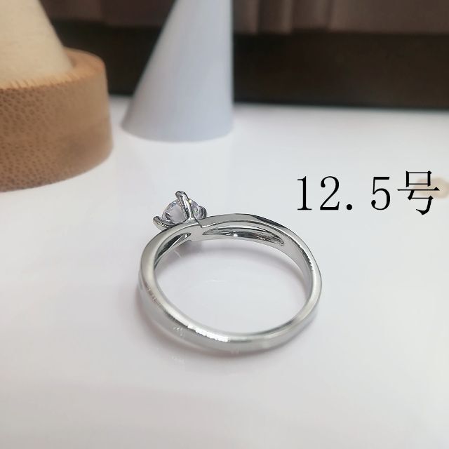 tt12032閉店セールリング12.5号リング一粒石細身czダイヤモンドリング レディースのアクセサリー(リング(指輪))の商品写真