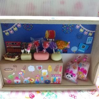 R-No. 68 ハンドメイド／夏祭り屋台フードセット(ミニチュア)