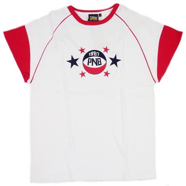 PNB Nation 袖付き タンクトップ ホワイト/レッド L