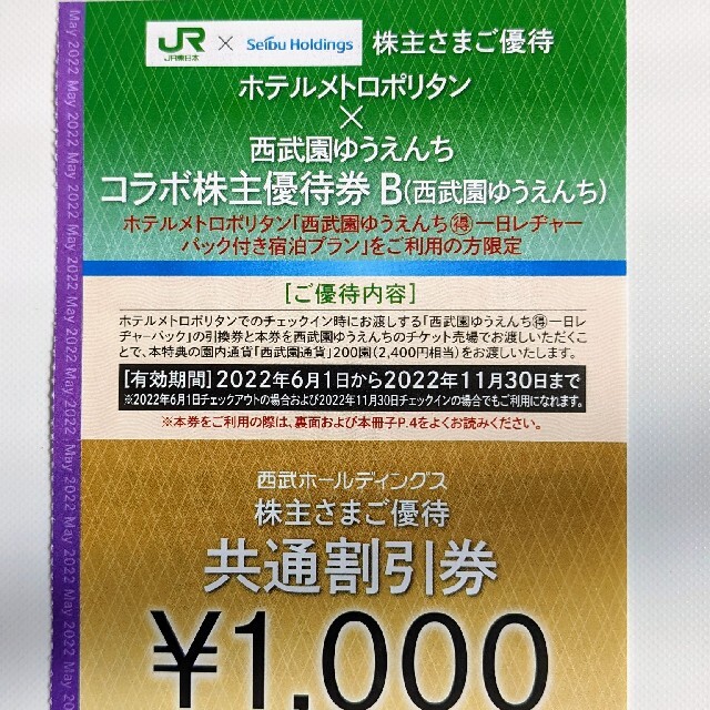 【西武ホールディングス】株主優待共通割引券10枚 チケットの優待券/割引券(その他)の商品写真