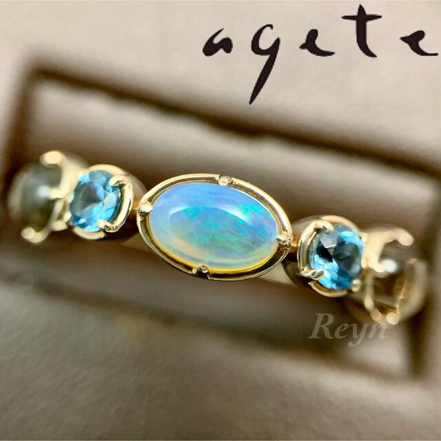 品数豊富! agete オパール ブルートパーズ クォーツ リング K10