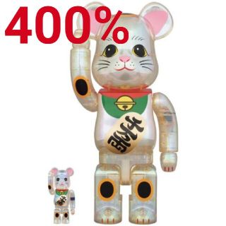 ベアブリック(BE@RBRICK)のBE@RBRICK 招き猫 透明メッキ 100％ & 400％(その他)