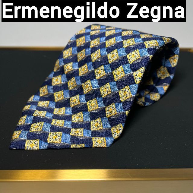 Ermenegildo Zegna(エルメネジルドゼニア)のエルメネジルドゼニア Ermenegildo Zegna ネクタイ ブルー 総柄 メンズのファッション小物(ネクタイ)の商品写真