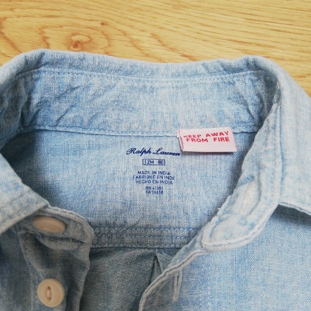 Ralph Lauren(ラルフローレン)のラルフローレン　キッズ　デニム　シャツ　80 キッズ/ベビー/マタニティのベビー服(~85cm)(シャツ/カットソー)の商品写真