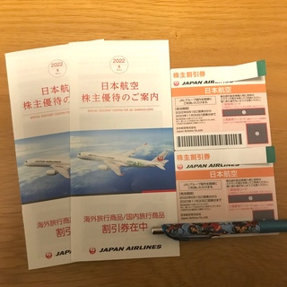 JAL 株主優待券　2枚　冊子付き(航空券)