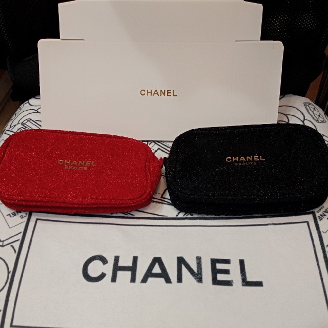 CHANEL】☆新品未使用限定非売品ノベルティBLACK&REDポーチ www.pa