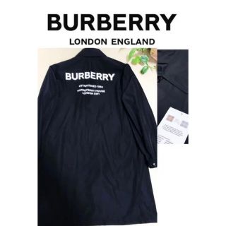 バーバリー(BURBERRY)の【美品】Burberry バーバリー　ナイロンコート  バックプリント ロゴ(トレンチコート)