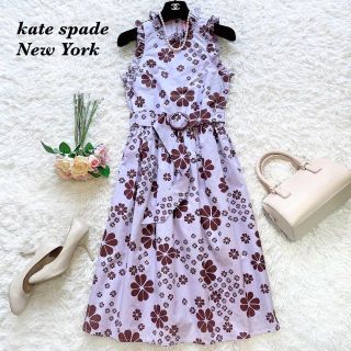 ケイトスペードニューヨーク(kate spade new york)のケイトスペードニューヨーク　フローラスペード　ひざ丈ワンピース　花柄　0(ひざ丈ワンピース)