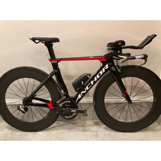 ブリヂストン(BRIDGESTONE)の【超美品】ANCHOR RT9 TTバイクセット Di2 ディスクホイール付(自転車本体)