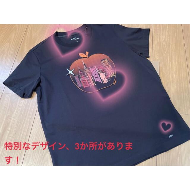 COACH(コーチ)のCOACH 超レア キラキラりんごTシャツ ブラック 完売品 レディースのトップス(Tシャツ(半袖/袖なし))の商品写真