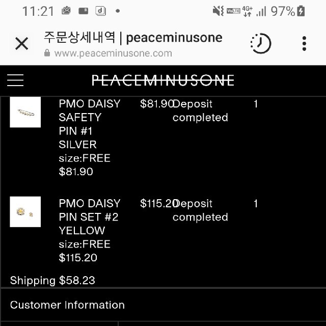 peaceminusone DAISYSAFETY PIN #1 SILVER - その他
