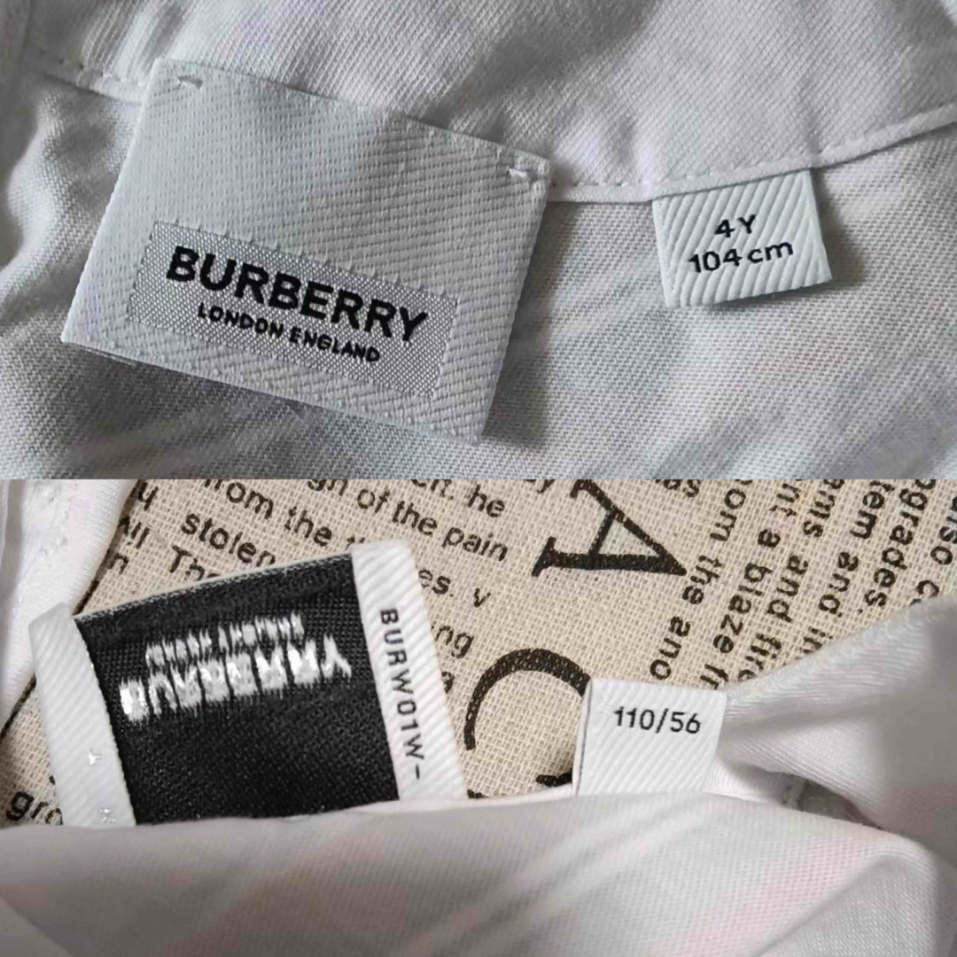 BURBERRY(バーバリー)のバーバリー　Burberry シャツ　半袖　リボン　4Y 104cm キッズ/ベビー/マタニティのキッズ服女の子用(90cm~)(Tシャツ/カットソー)の商品写真