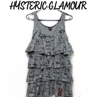 ヒステリックグラマー(HYSTERIC GLAMOUR)のヒステリックグラマー【美品】四段 フリル ノースリーブ トップス(カットソー(半袖/袖なし))