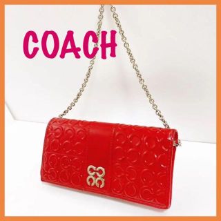 コーチ(COACH)のコーチ 長財布 パテント スリム エンペローブ　チェーン ジュリア オプアート(財布)