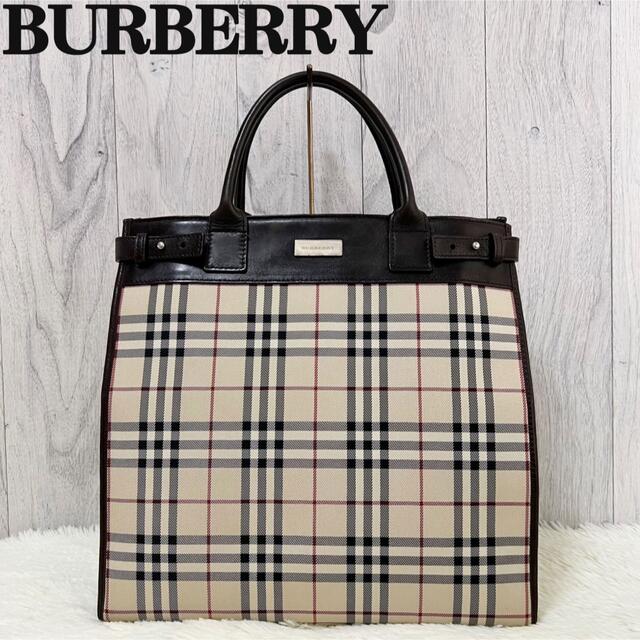 BURBERRY - 【中古】 バーバリー トートバッグ 肩掛け ノバチェック