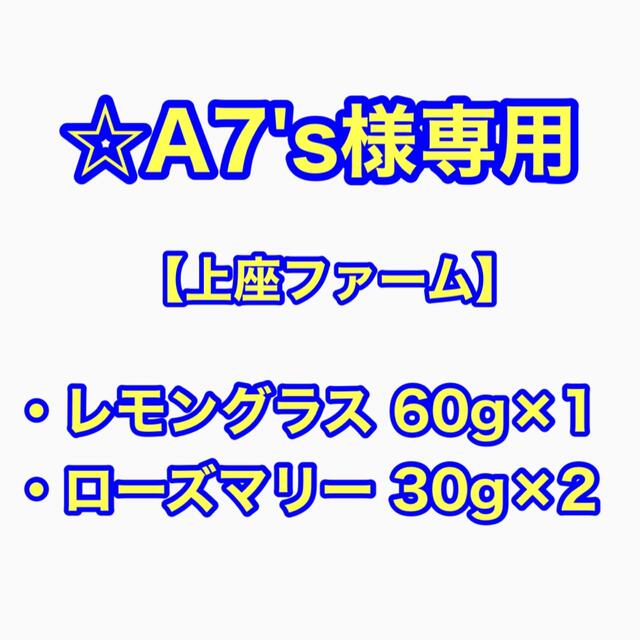 【☆A7's様専用】 乾燥ハーブ レモングラス60g×1・ローズマリー30g×2 食品/飲料/酒の飲料(茶)の商品写真