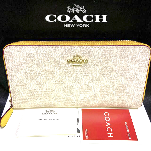 COACH(コーチ)のギフトにも❤️コーチ ラウンドジップ 長財布 ハッピーカラーイエロー レディースのファッション小物(財布)の商品写真