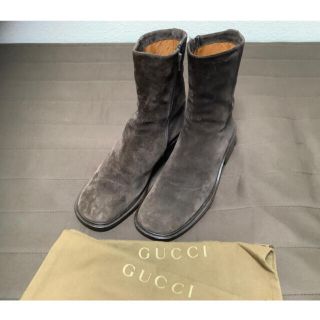 グッチ(Gucci)の🔸GUCCI 27 スェードサイドゴアブーツブラウン 革茶レザー【送料無料】(ブーツ)