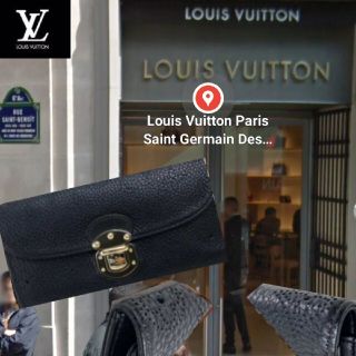 ルイヴィトン(LOUIS VUITTON)のused 補修完了品 直営店購入 ルイヴィトン マヒナ長財布M95549ブラック(財布)