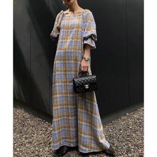 アメリヴィンテージ(Ameri VINTAGE)のLACEY CHECK PUFF DRESS ameri vintage アメリ(ロングワンピース/マキシワンピース)