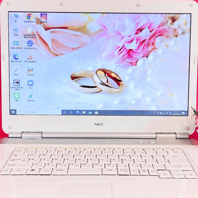 簡単安心♪主婦・初心者に✨おしゃれ白ノートパソコン✨事務学習に