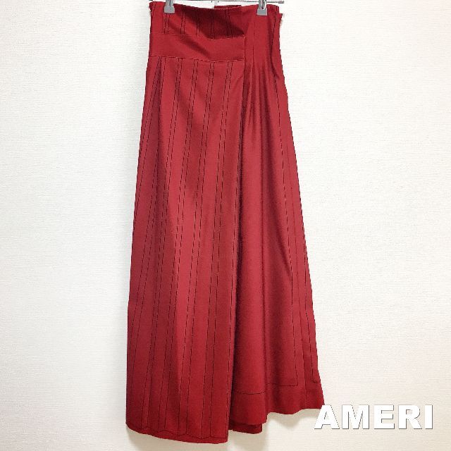 Ameri VINTAGE - 【AMERI】アメリ ストライプ切替 ラッピング スカート タグ付未使用